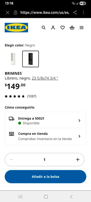 Librería negra  con dos cajones