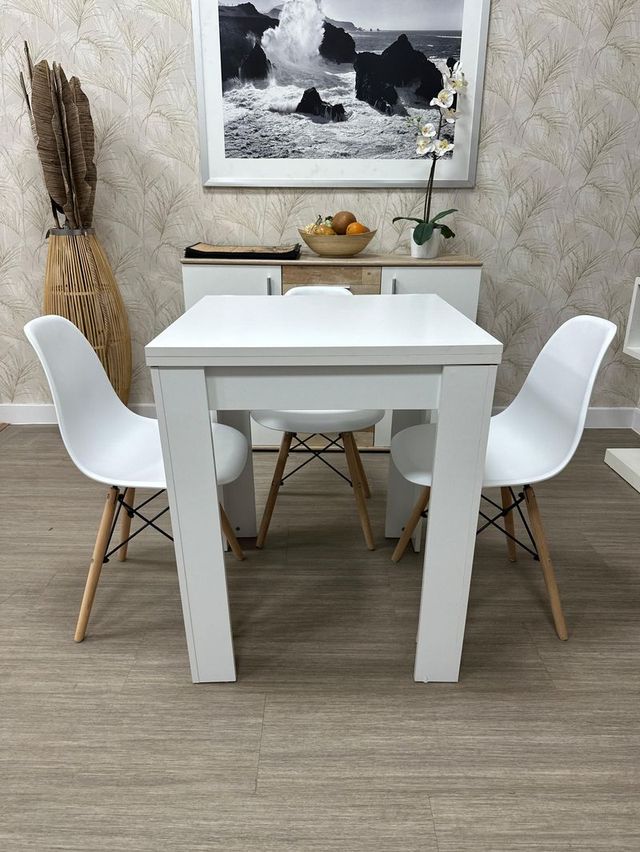 Mesa Comedor Extensible + 4 Sillas Nordicas
