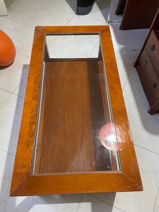Mesa de centro madera y cristal