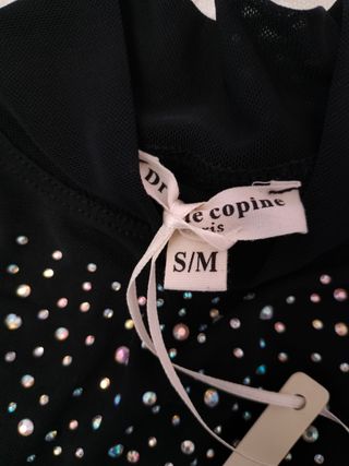 Body nero con strass