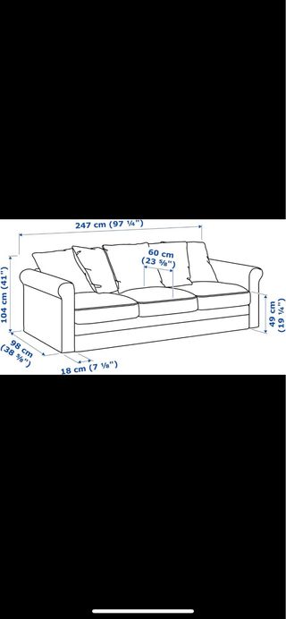 Sofá 3 plazas + reposapiés IKEA GRÖNLID