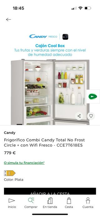 Frigorífico Candy No Frost Blanco