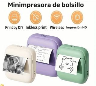 Mini Impresora Térmica Portátil Bluetooth Verde