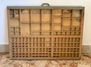 Cajón tipográfico madera y metal años 50