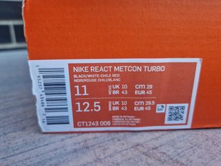 Nike Metcon Turbo Negro/Rojo Talla 45 como nuevas!
