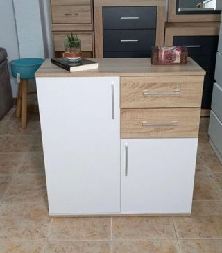 Aparador nuevo madera y blanco