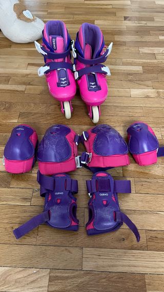 Patines y protecciones Oxelo niña y proteproteccio