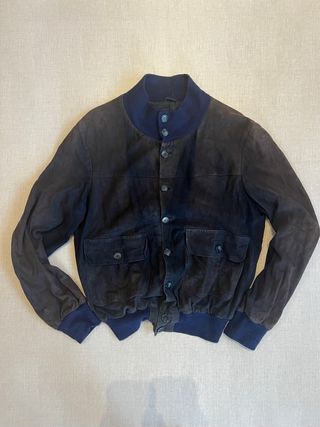 Chaqueta Bomber Negra y Azul