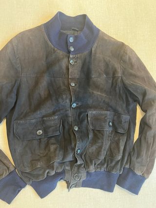 Chaqueta Bomber Negra y Azul