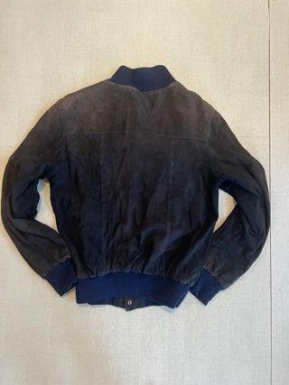 Chaqueta Bomber Negra y Azul