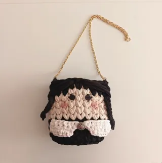 Bolso cesta Miércoles Addams cadena dorada