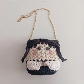 Bolso cesta Miércoles Addams cadena dorada