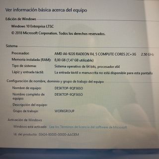 PORTATIL HP AMD A6 SSD 256GB RAM 8GB