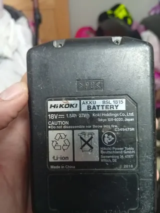 Batería Hikoki 18V BSL1815 1.5Ah 27Wh