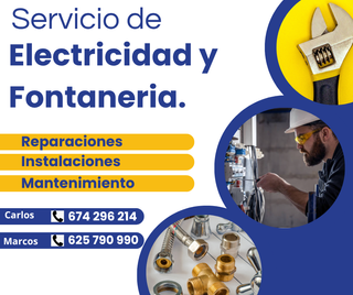Servicio de electricidad y fontanería.