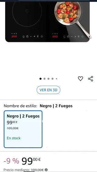 Placa de Inducción -NUEVA- Portátil 2 Fuegos 3500