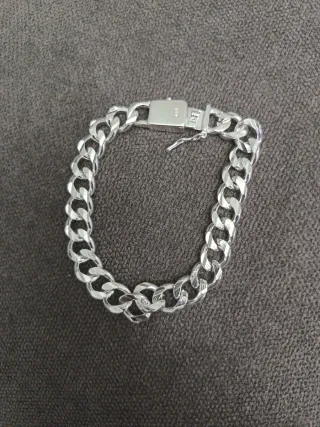 Pulsera de plata 20 cm ancha