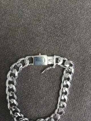 Pulsera de plata 20 cm ancha