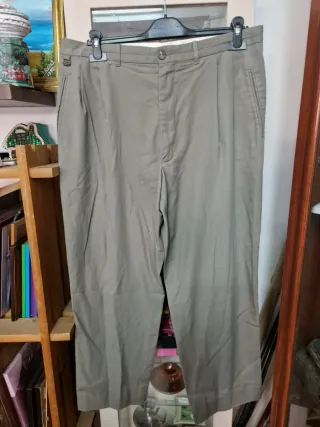 Pantalón Pinzas Hombre Lacoste Verde Oliva