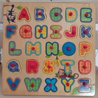 Puzzle Abecedario Madera Monos