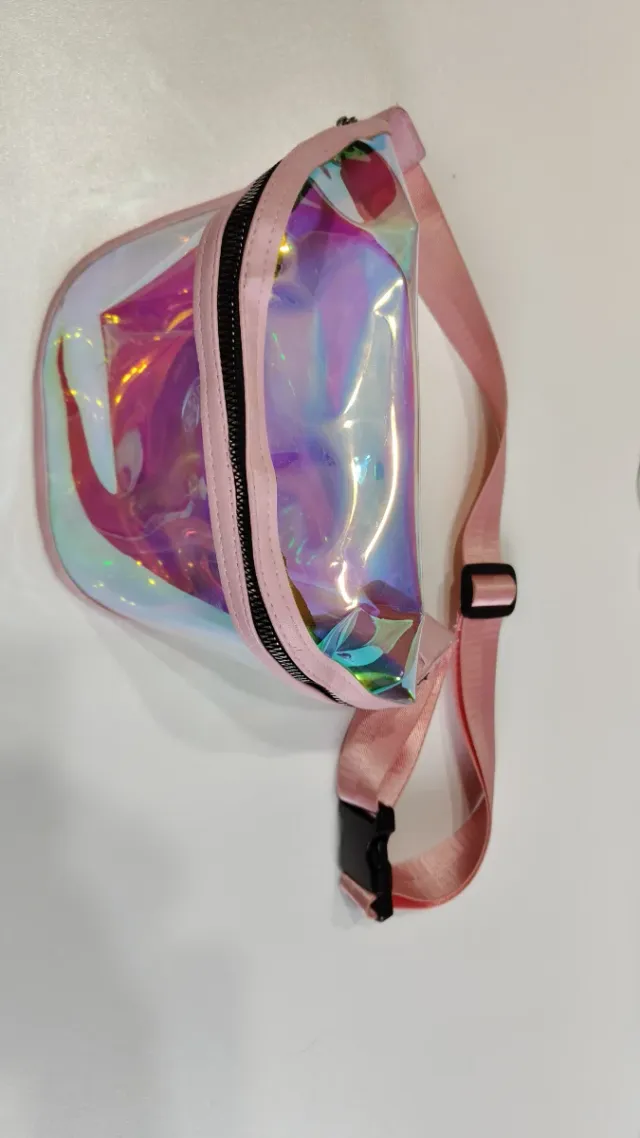 Riñonera holográfica rosa