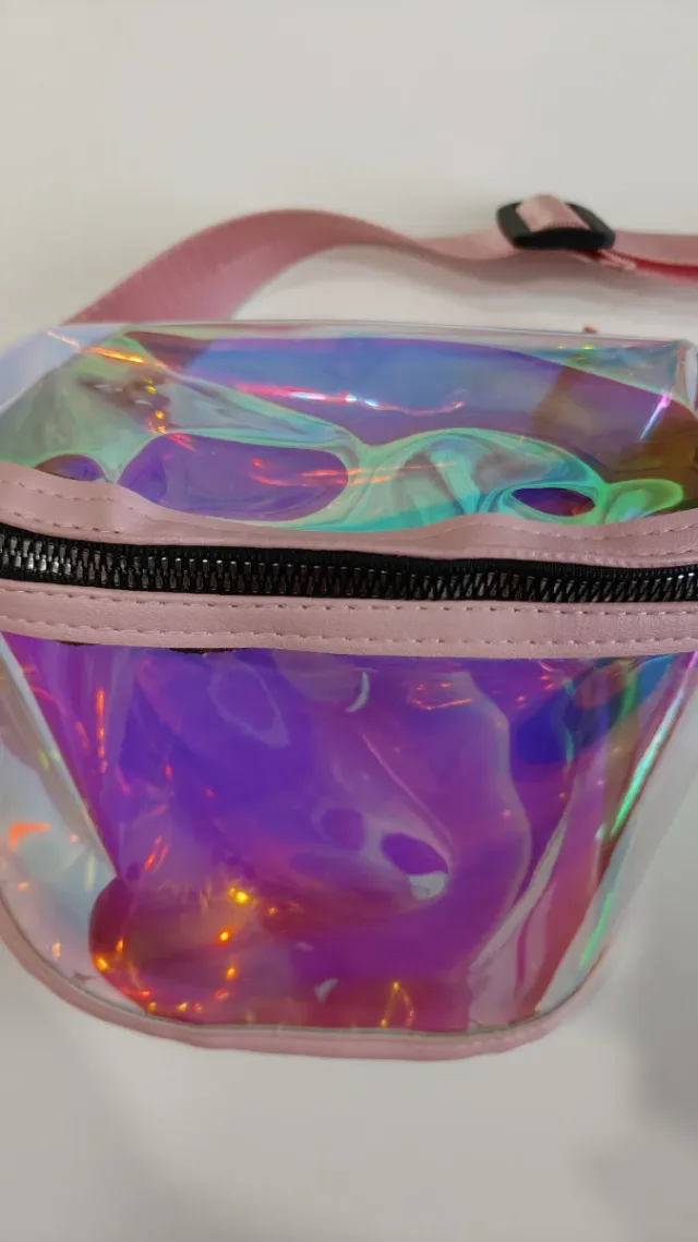 Riñonera holográfica rosa