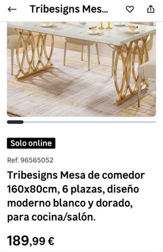 Mesa de comedor dorada y blanca