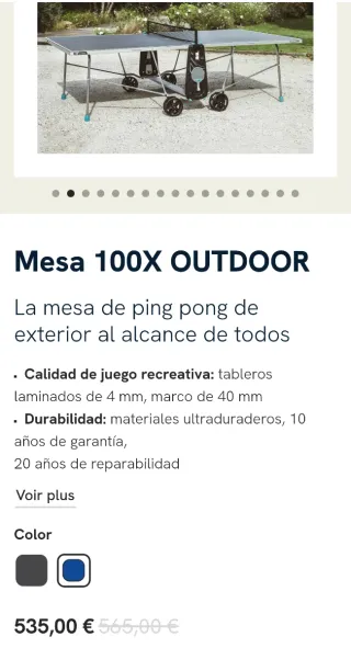 Mesa de ping pong plegable