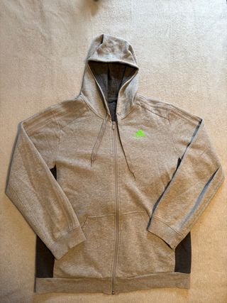 Sudadera Adidas Gris con Logo Verde