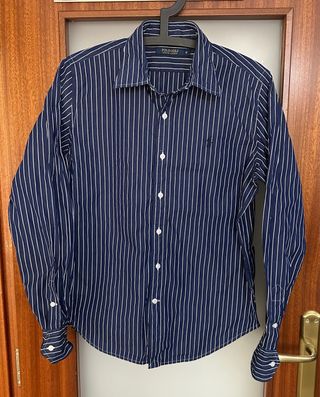 Camisa Polo Ralph Lauren Rayas Azul y Blanca