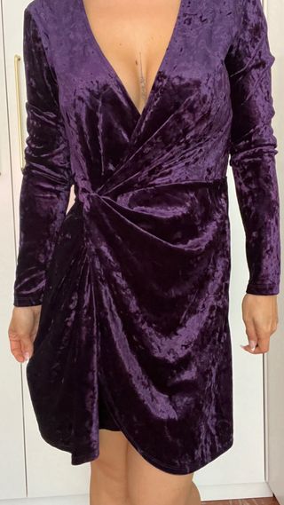 Abito in velluto Mango viola
