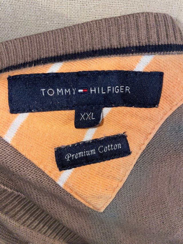 Jersey Tommy Hilfiger Cuello Pico Beige