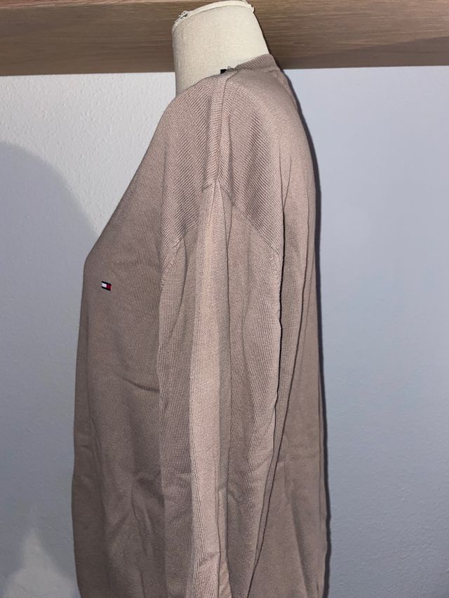 Jersey Tommy Hilfiger Cuello Pico Beige