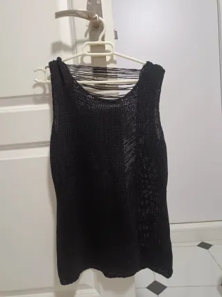 Jersey de punto sin mangas negro