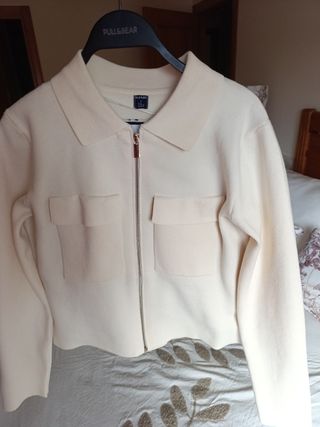 Chaqueta Punto Pull&Bear Talla S Beige