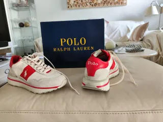 Deportivas Ralph Lauren Blancas y Rojas