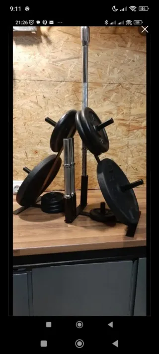 Organizador de pesas y discos para gimnasio