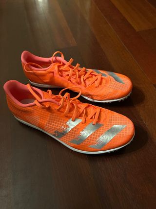 Zapatillas Adidas Clavos Atletismo Naranja