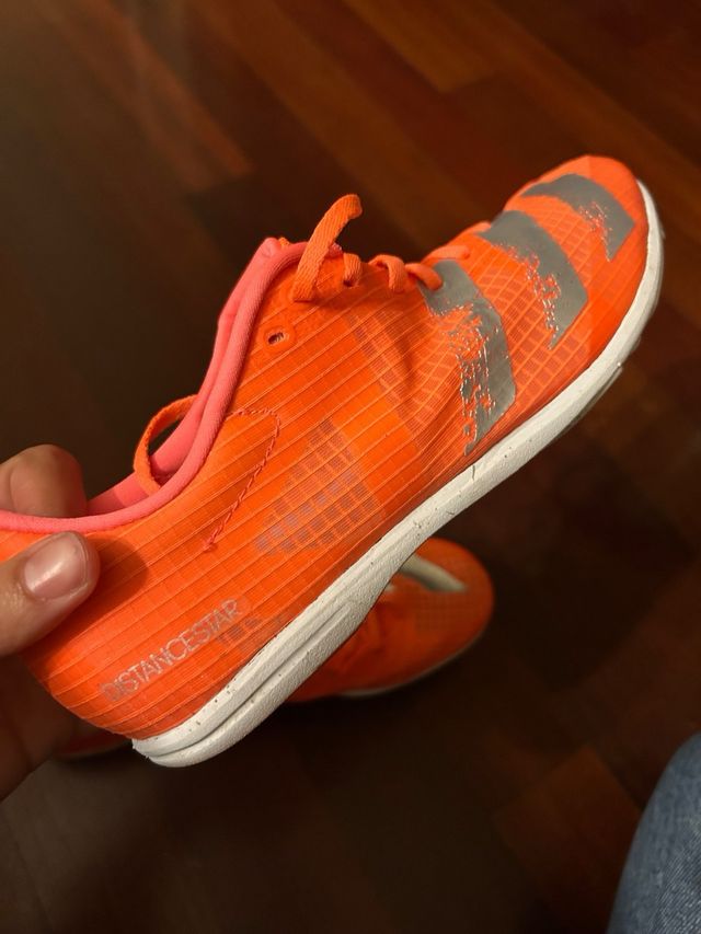 Zapatillas Adidas Clavos Atletismo Naranja