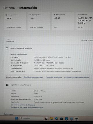 PC Dell OptiPlex i7 + Nvidia 1050