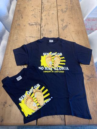 Camisetas Sin Dolor Camino de Santiago azul,  

