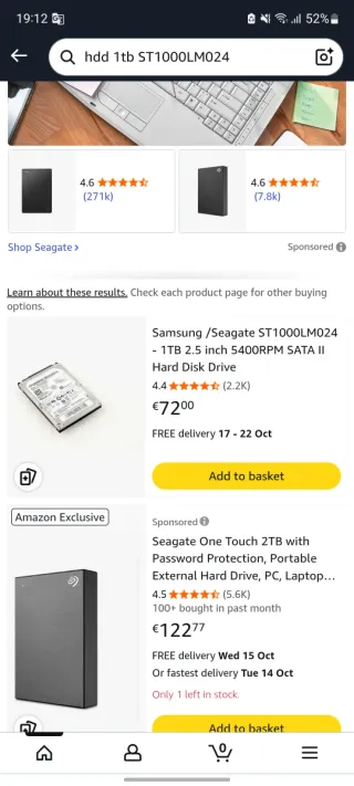 Disco Duro Samsung x Seagate 1TB