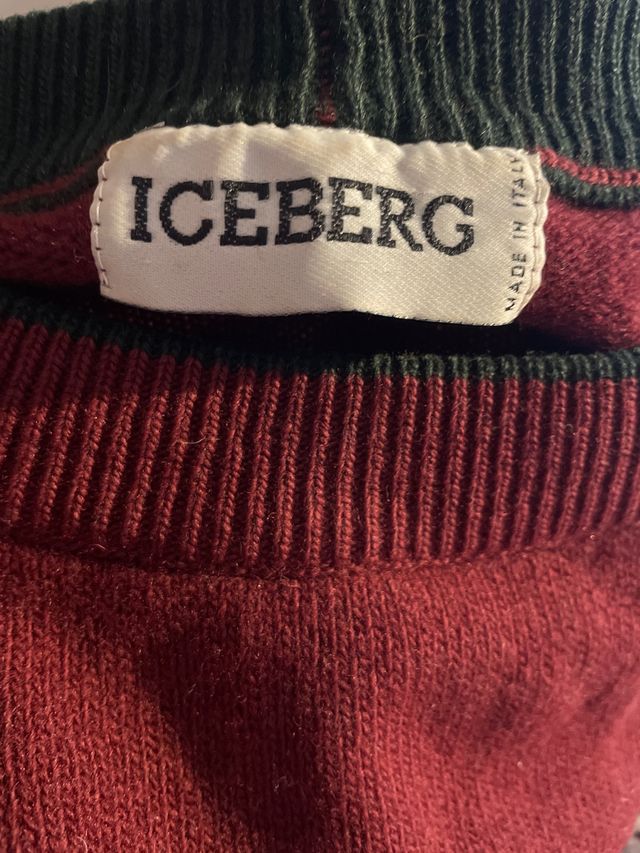 Jersey Iceberg Lana Virgen 100% Verde/Rojo