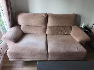 Conjunto de sofás 3x2 beige,en buen estado
