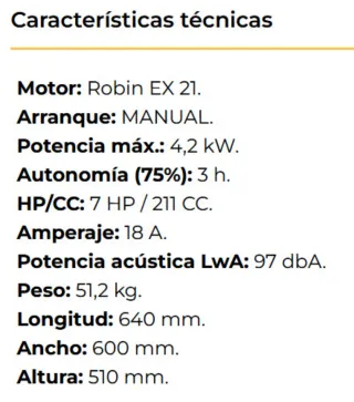 Generador de electricidad con motor gasolina