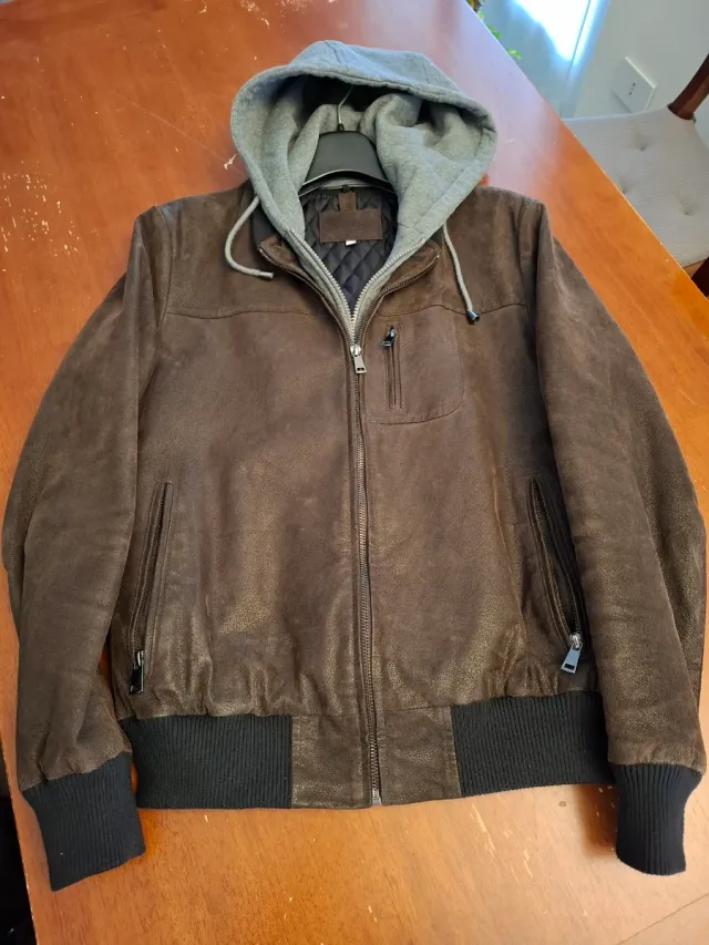 Giubbotto Conbipel marrone con cappuccio