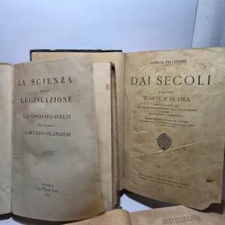 Sei libri antichi da esposizione varie coperte