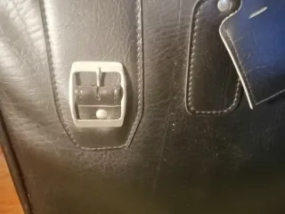 Maleta vintage cuero negra