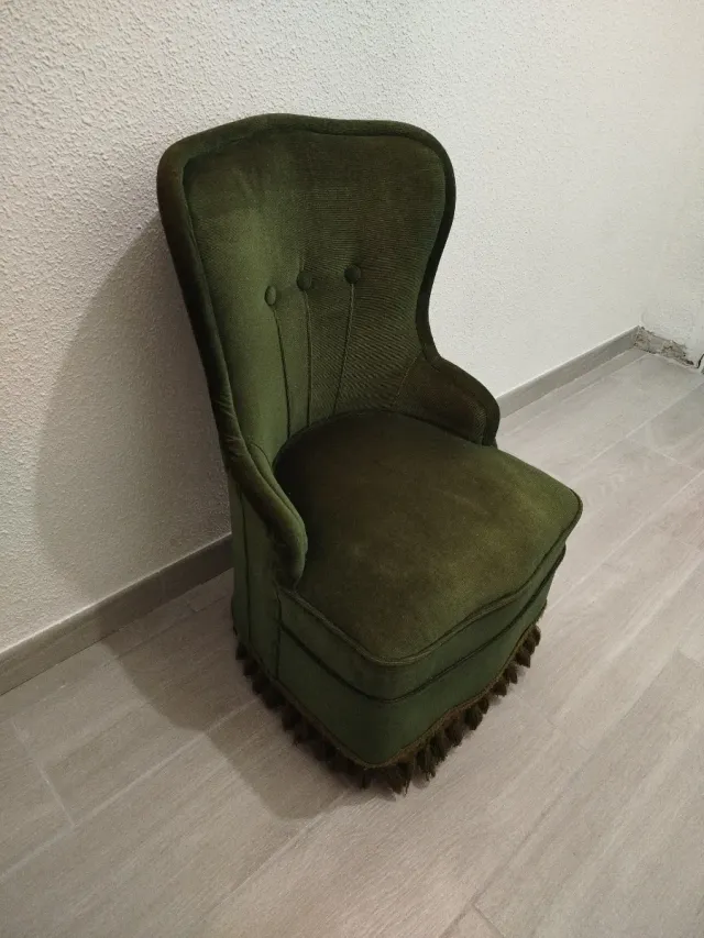 Butaca de terciopelo verde