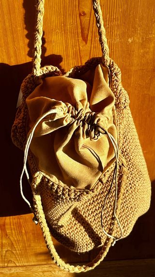 Borsa uncinetto beige